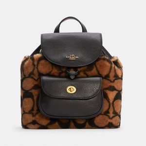 Coach X Jennifer Lopez Pennie Backpack 22 In Signature Shearling